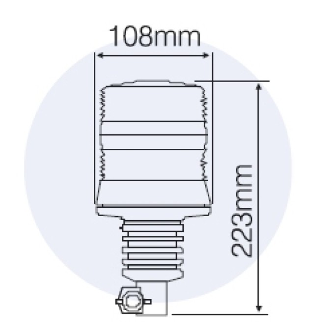 Girofar compact xenon 2W multivoltaj 10-100V cu prindere cap de bara si amortizor vibratii